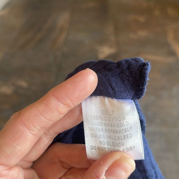 Pinch lounge pants Navy Blue 100% Cotton Wide Leg Pants Elastic Waist S - Picture 9 of 13